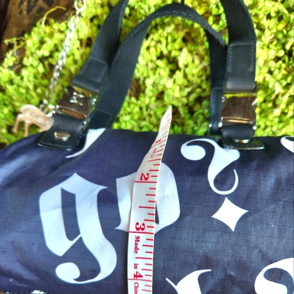 L.A.M.B. Gwen Stefani LeSPORTSac Tattoo B&W Grafitti Mini Duffle Bag EVC   9x5 - Picture 13 of 14